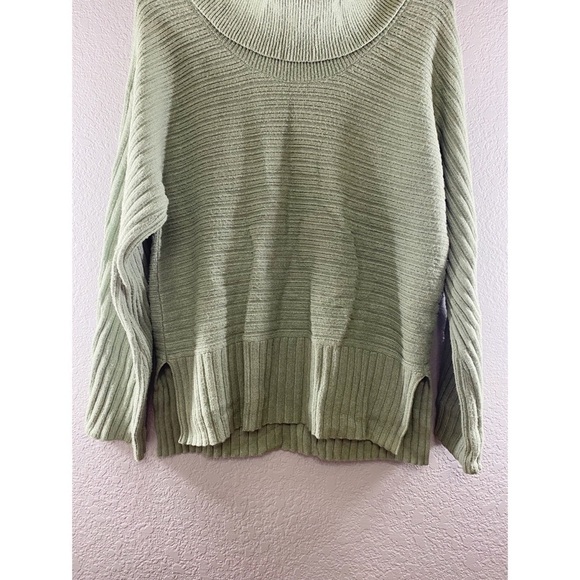 Anthropologie Moth Ribbed Turtleneck Knit Green Sweater - Picture 7 of 13